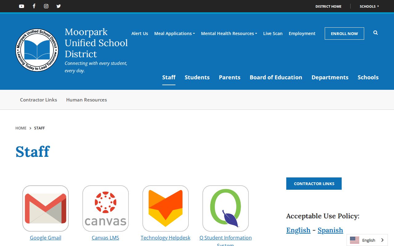 Moorpark people search through the school district staff directory